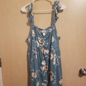 Torrid baby doll,ruffle sleeve,blue floral cami